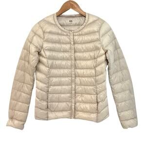 UNIQLO cream light weight women's puffer jacket size small